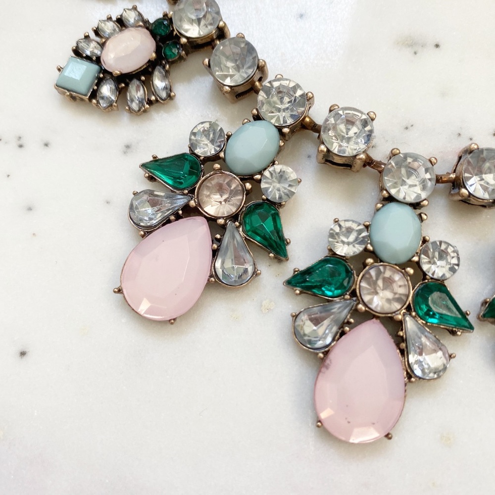 "Elise" Necklace || Pink & Clear Crystal Statement - Picture 7 of 10